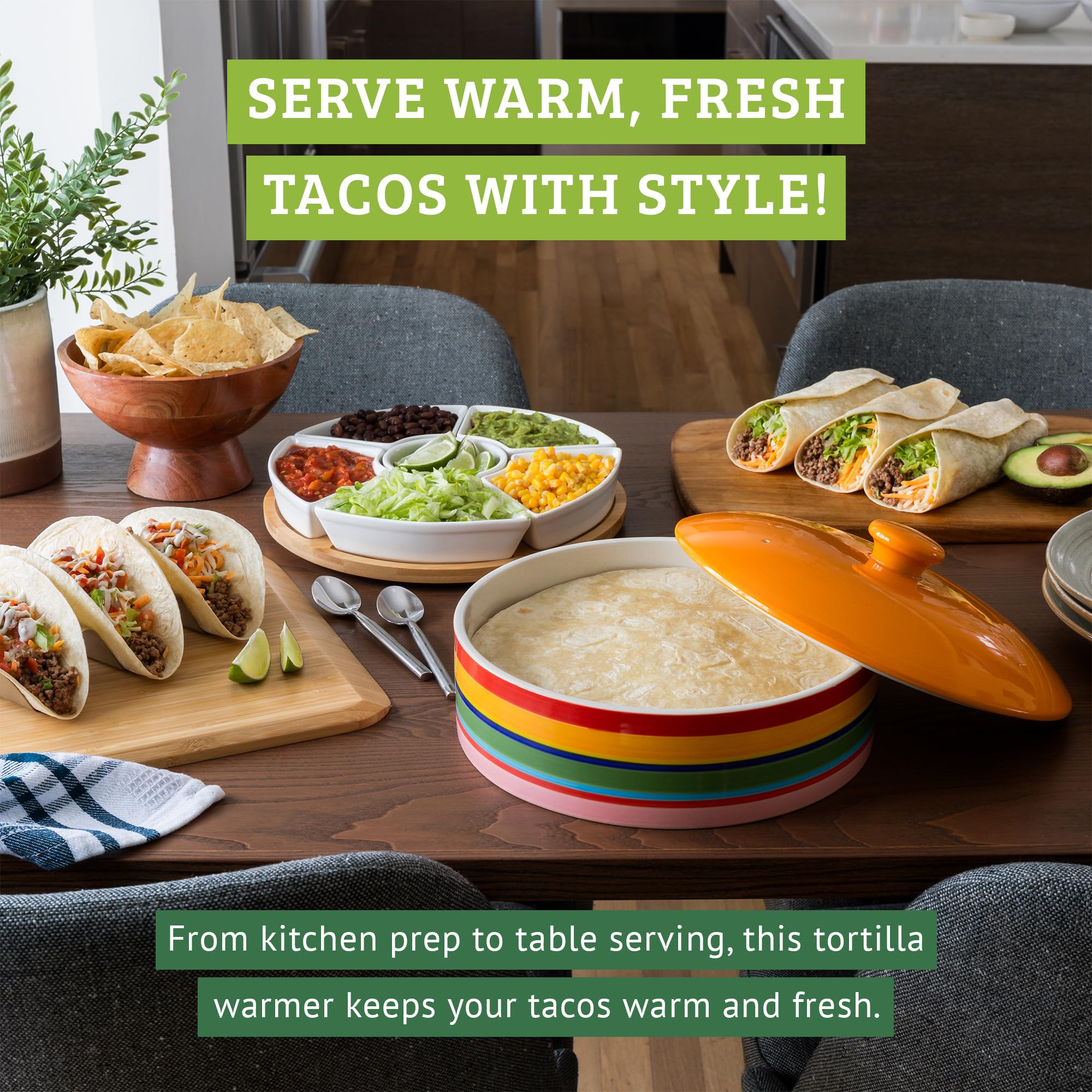 Chef Tacos tapa incluida para retener calor y humedad