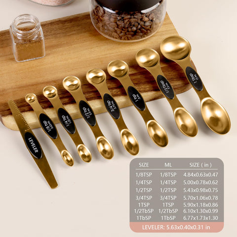 ChefAide cucharas medición apilables magnéticas para ahorro de espacio