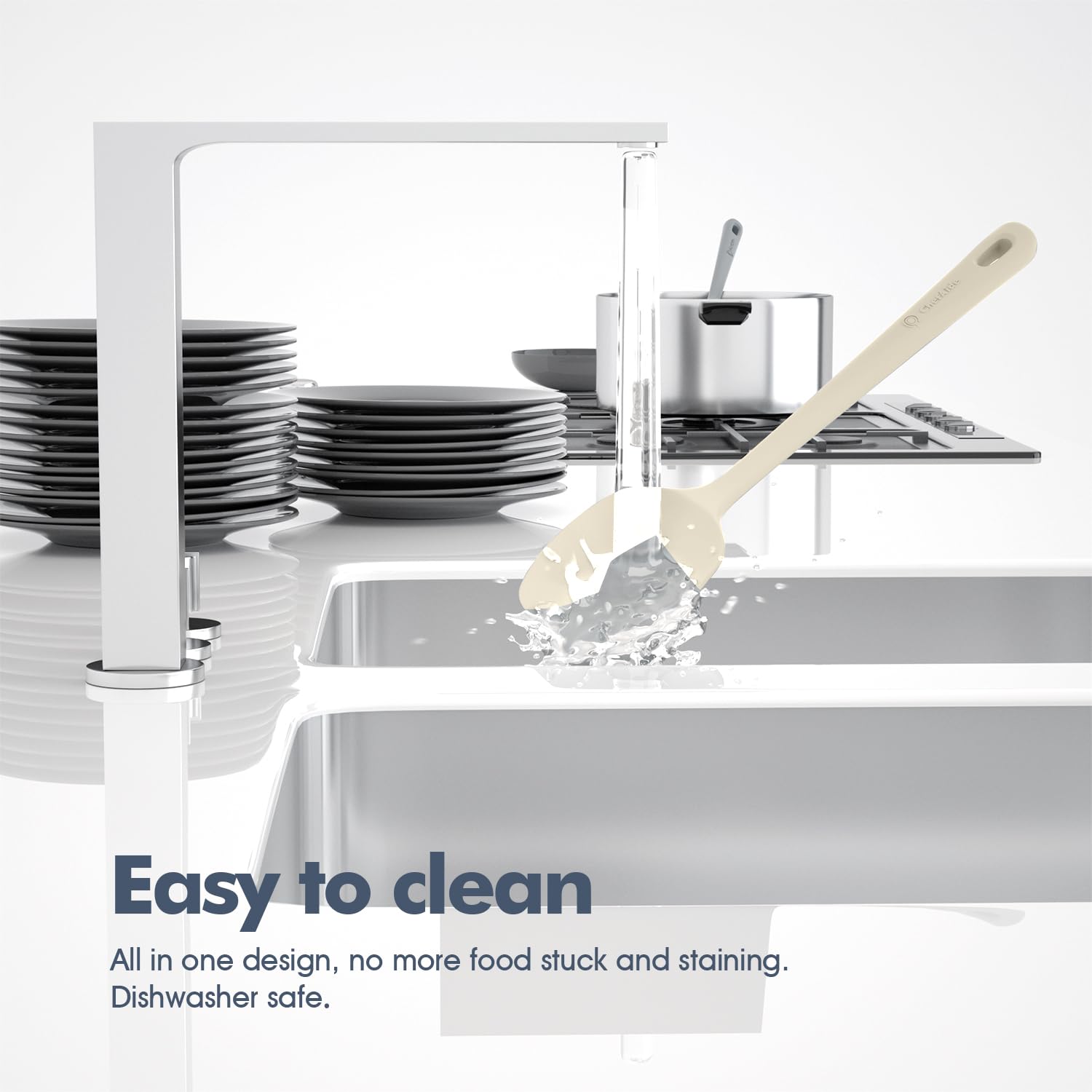 ChefAide espátula de silicona flexible y resistente para raspar cuencos