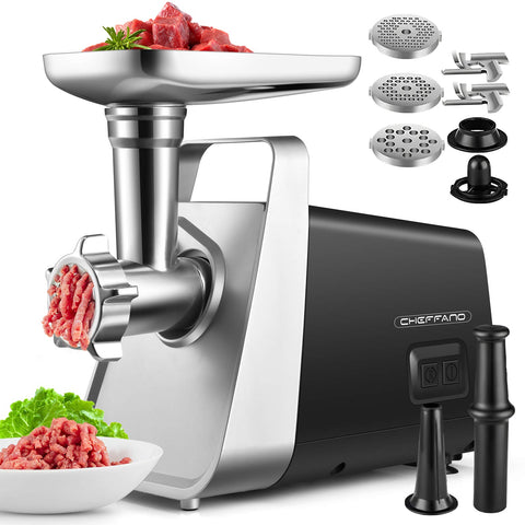 CHEFFANO molino de carne eléctrico con motor potente para uso doméstico.