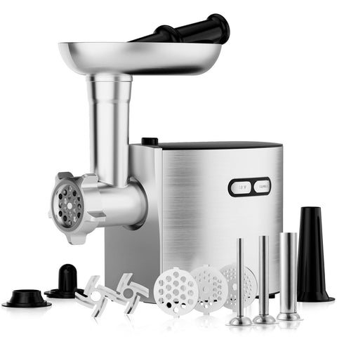 CHEFFANO picadora carne electrica en uso para preparar carne fresca en casa.