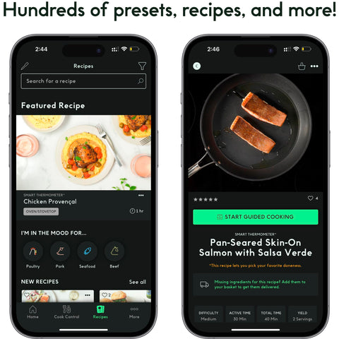 Sondas ultrafinas de CHEF iQ Sense mantienen la carne jugosa.