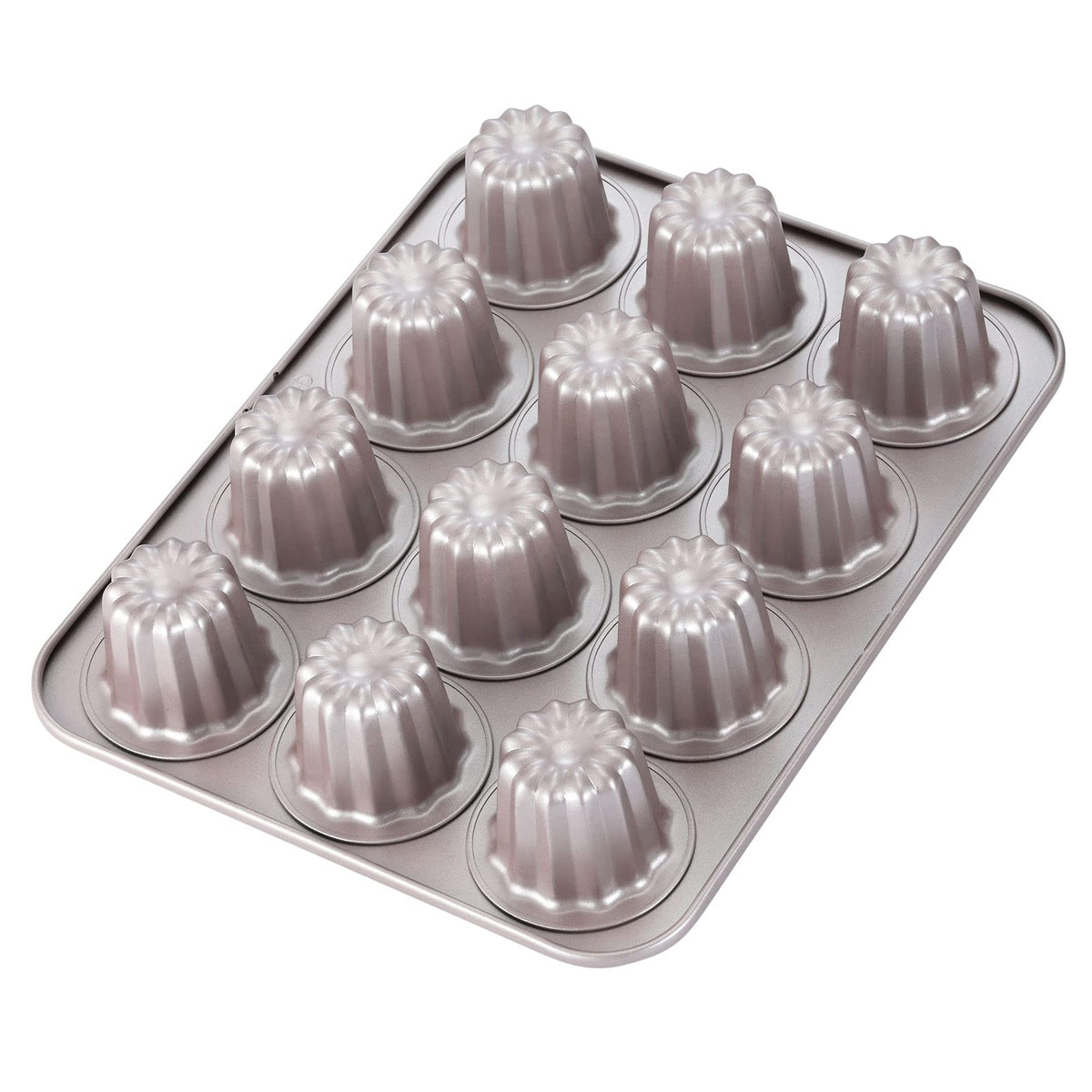 CHEFMADE molde canelé con antiadherente facilita desmoldar con menos aceite.