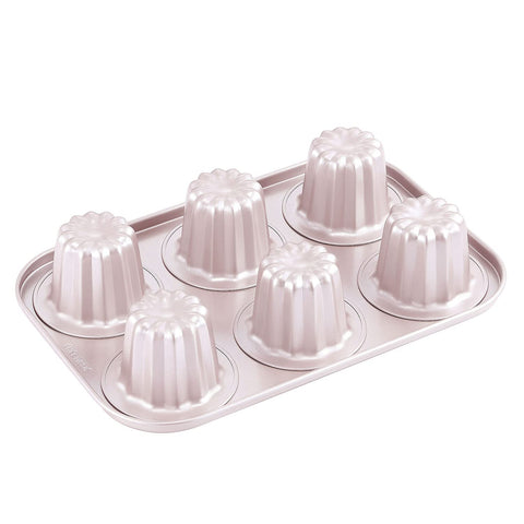 CHEFMADE molde canelé 6 cavidades para hornear de forma uniforme.