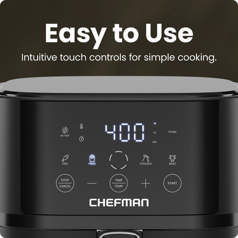 Chefman panel táctil con preajustes y controles intuitivos para cocinar rápido