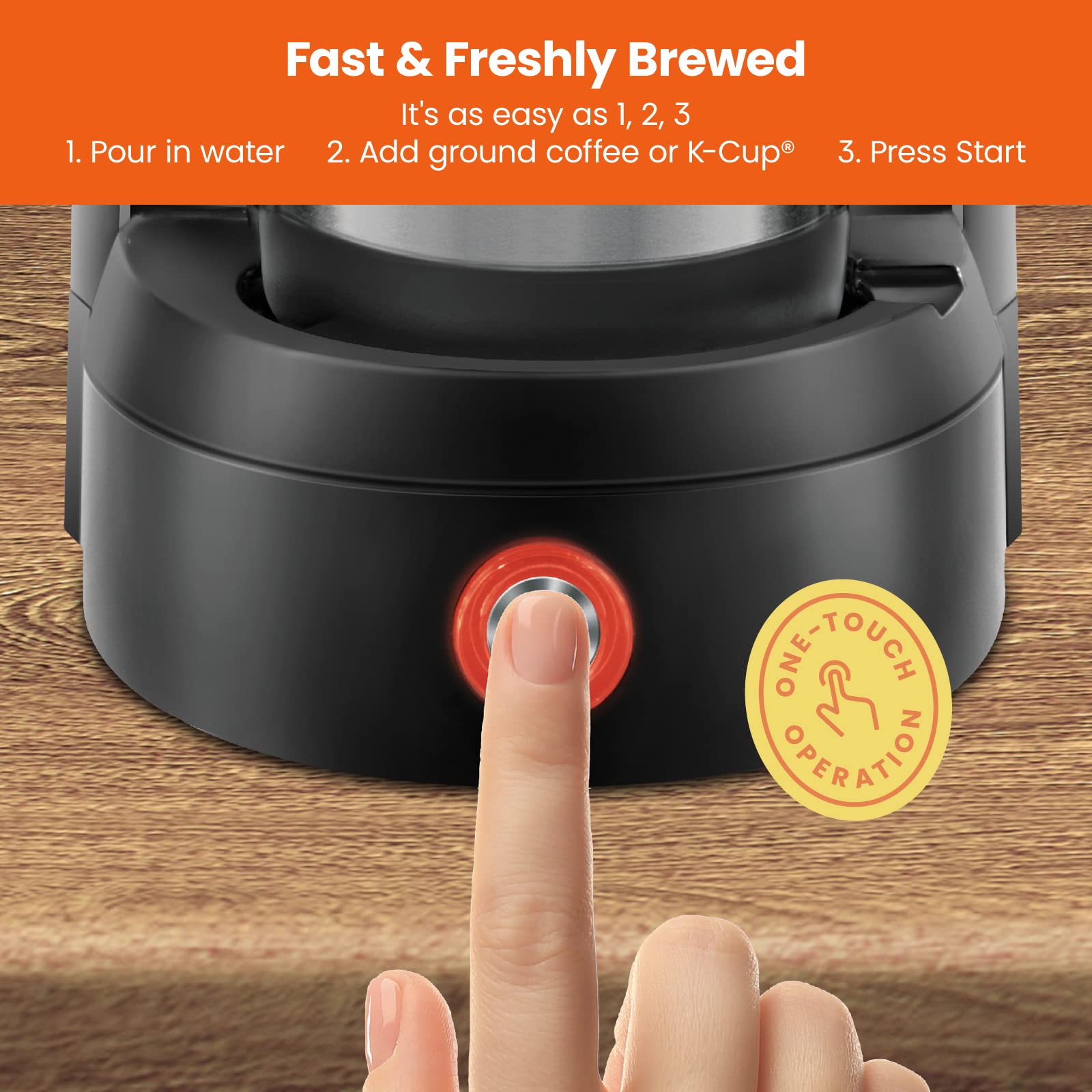 Chefman InstaCoffee lista para tazas grandes, perfecta para oficina o dormitorio