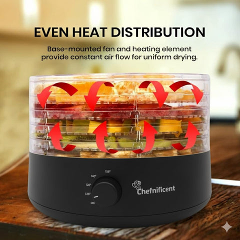 Chefnificent DryMax 280 control de temperatura sencillo para frutas y carnes
