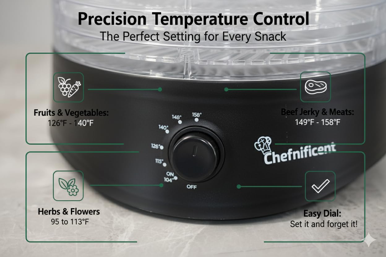 Chefnificent DryMax 280 materiales libres de BPA para snacks seguros