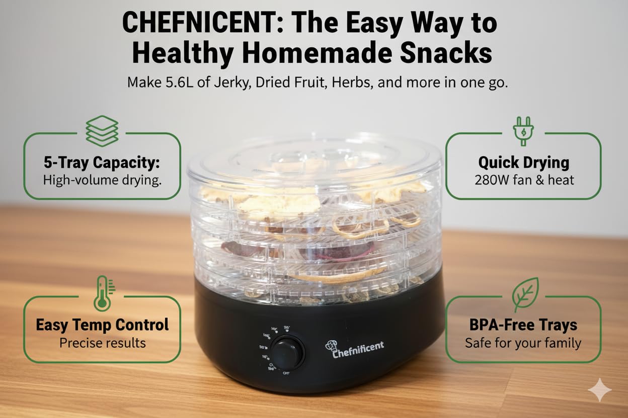 Chefnificent DryMax 280 uso doméstico para meriendas caseras