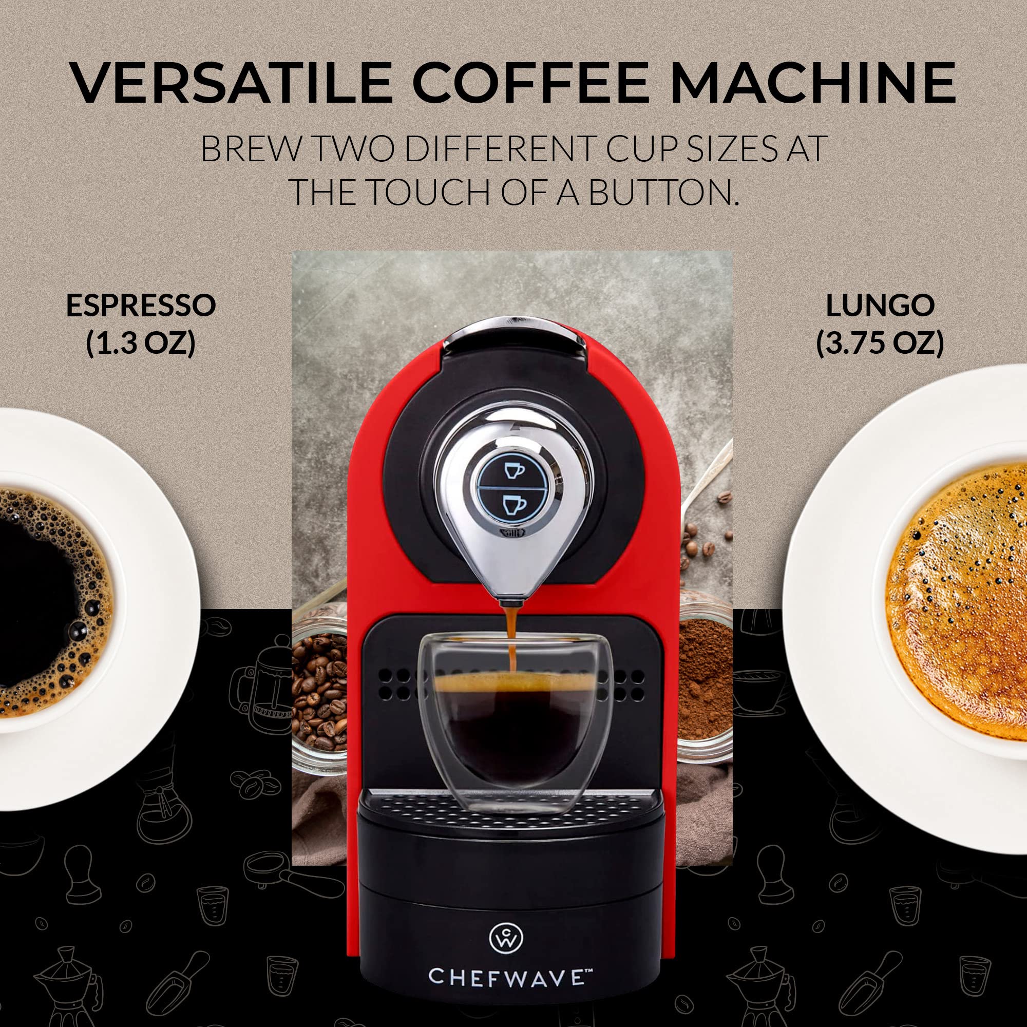 ChefWave Espresso Controles simples; operación rápida y limpieza sencilla.