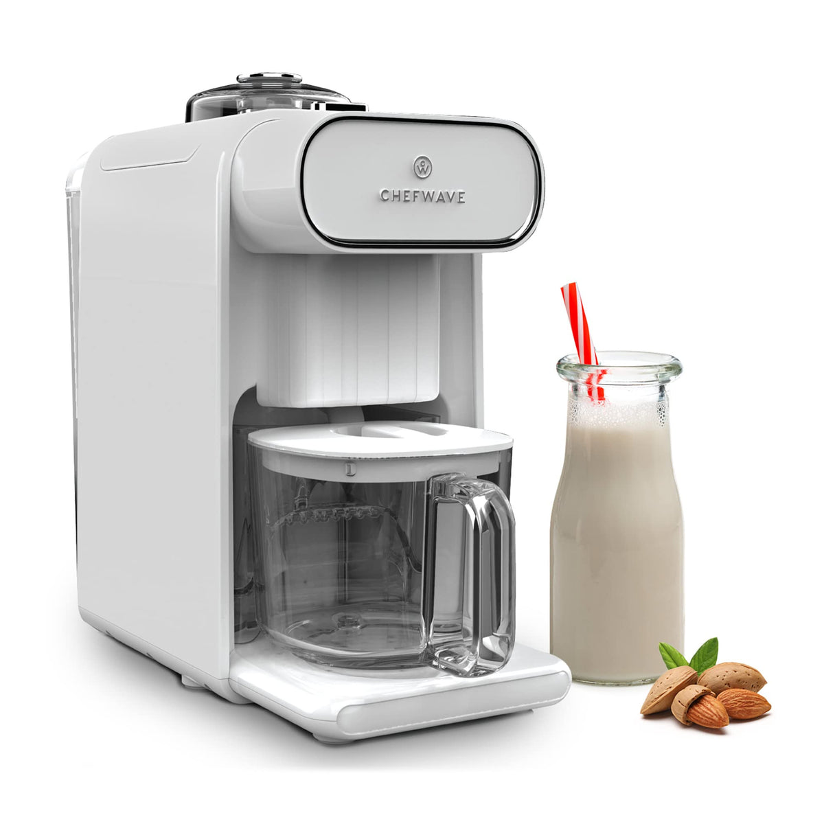 ChefWave Milkmade frente con pantalla digital, control fácil para leche vegetal.