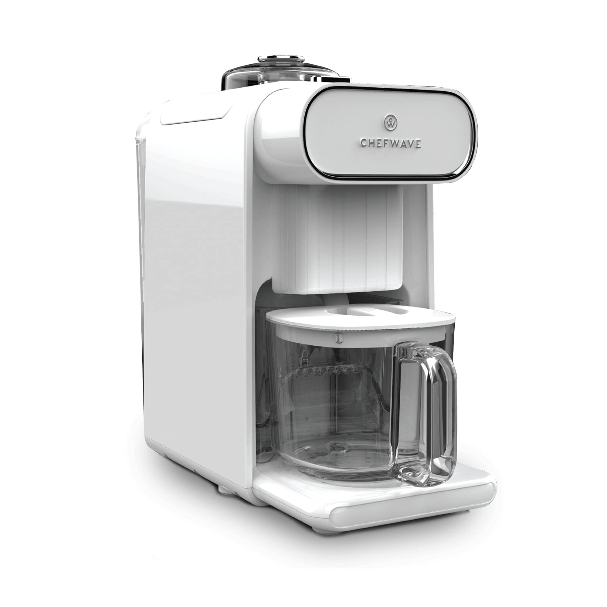ChefWave Milkmade jarra de cristal destacada para servir leche casera fresca.