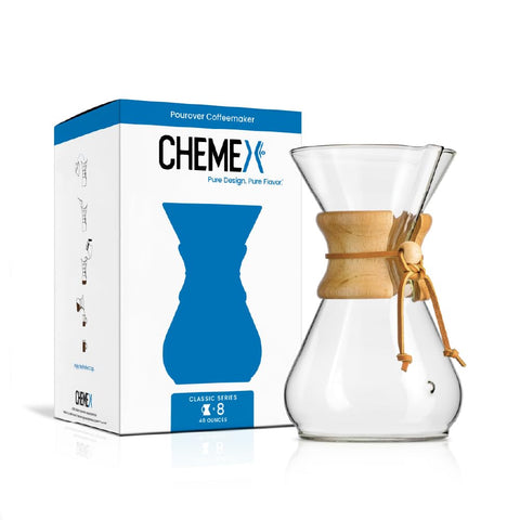 Chemex cafetera de vidrio 8 tazas en su diseño elegante para la cocina