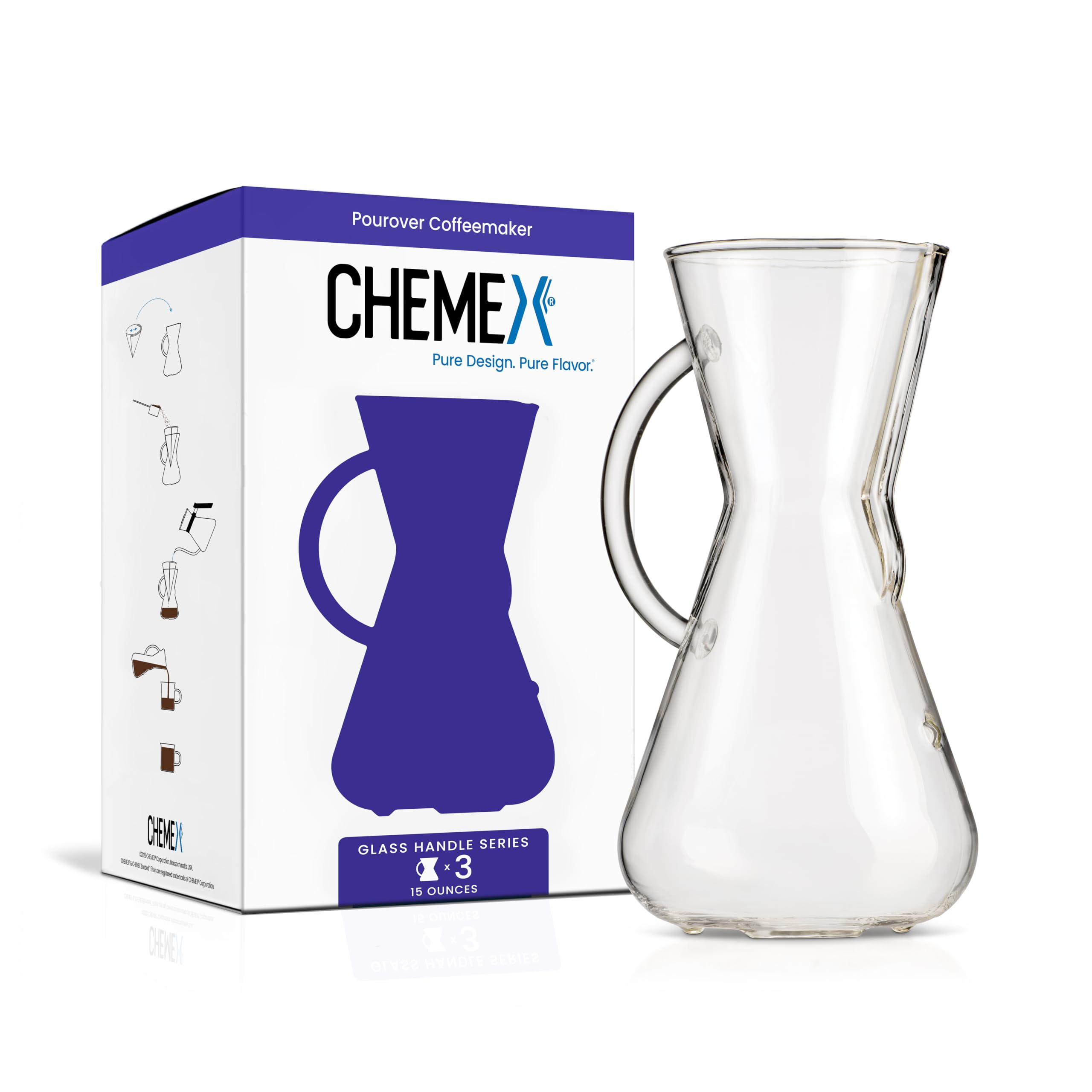 Chemex cafetera de vidrio con vertido suave para una taza limpia