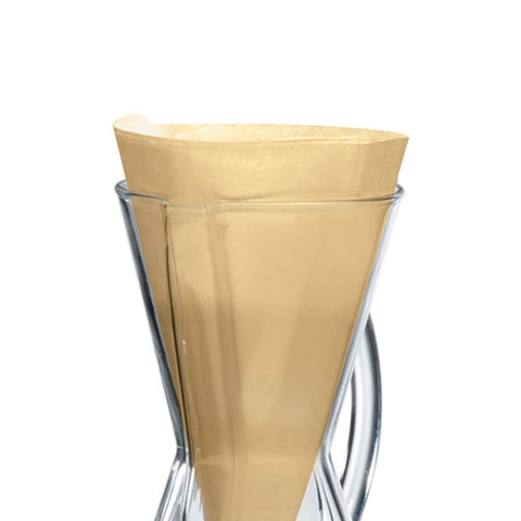 Chemex Filtro Natural Media Luna, forma cónica para extracción uniforme y sabor limpio.