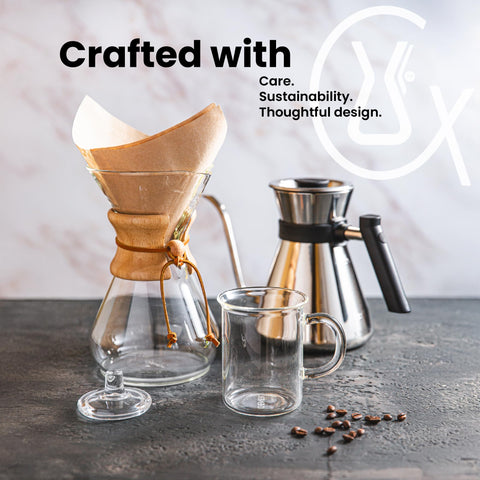 Chemex taza doble aislada, acabado suave; ergonomía y estilo en cada sorbo.
