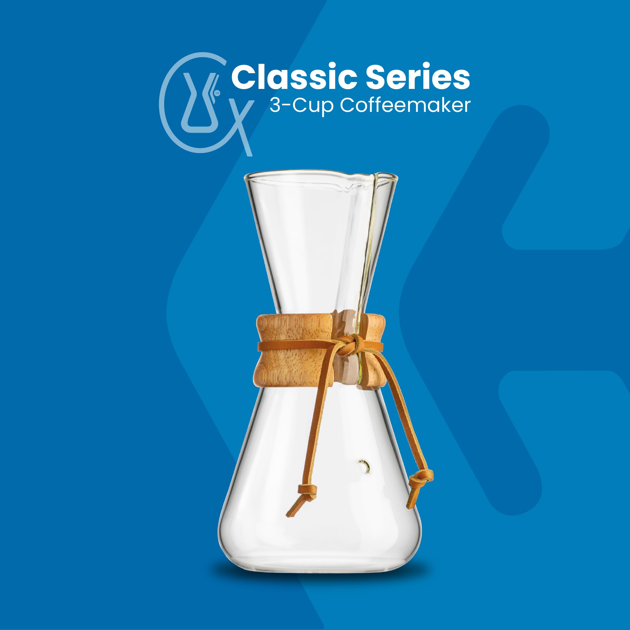 Chemex, vertido en diseño clásico, facilita una preparación limpia y controlada.
