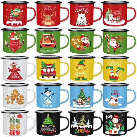 Taza CHENGU esmaltada navideña, conjunto festivo para bebidas calientes