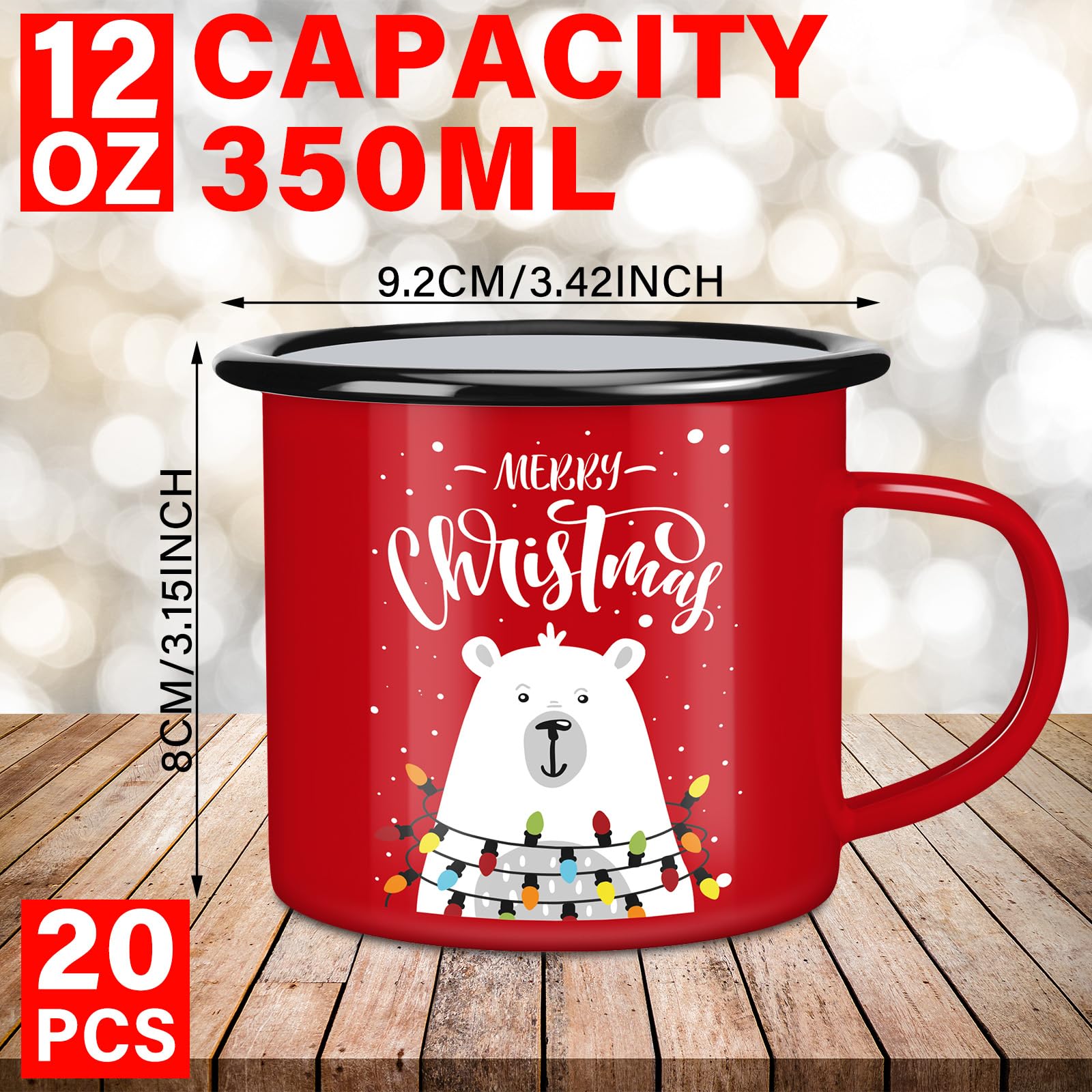Taza CHENGU esmaltada con diseños alegres, perfecta como regalo navideño