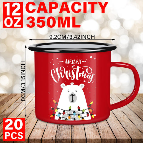 Taza CHENGU esmaltada con diseños alegres, perfecta como regalo navideño