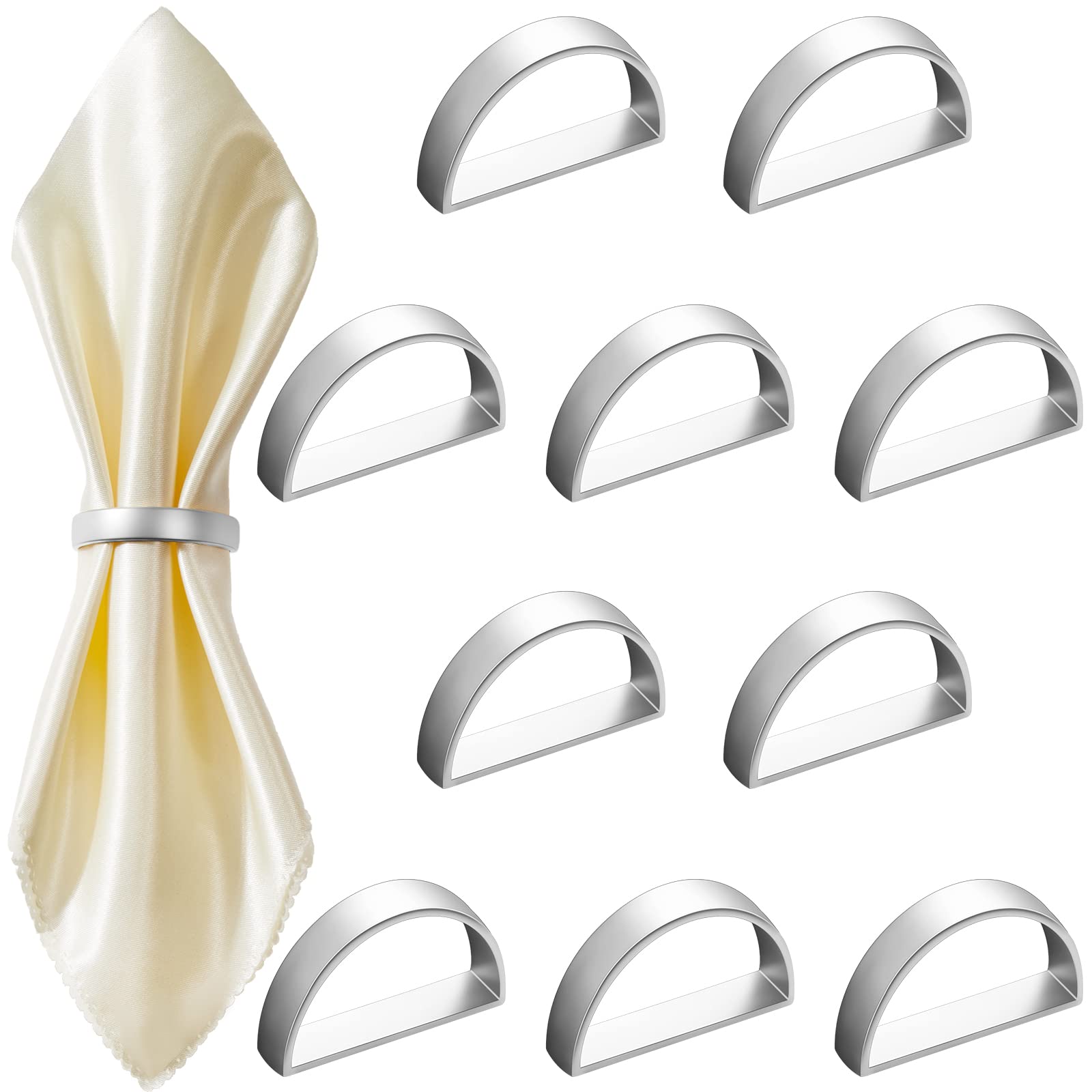 CHENGU anillos para servilleta inoxidables con diseño semicircular, ideal para una mesa moderna