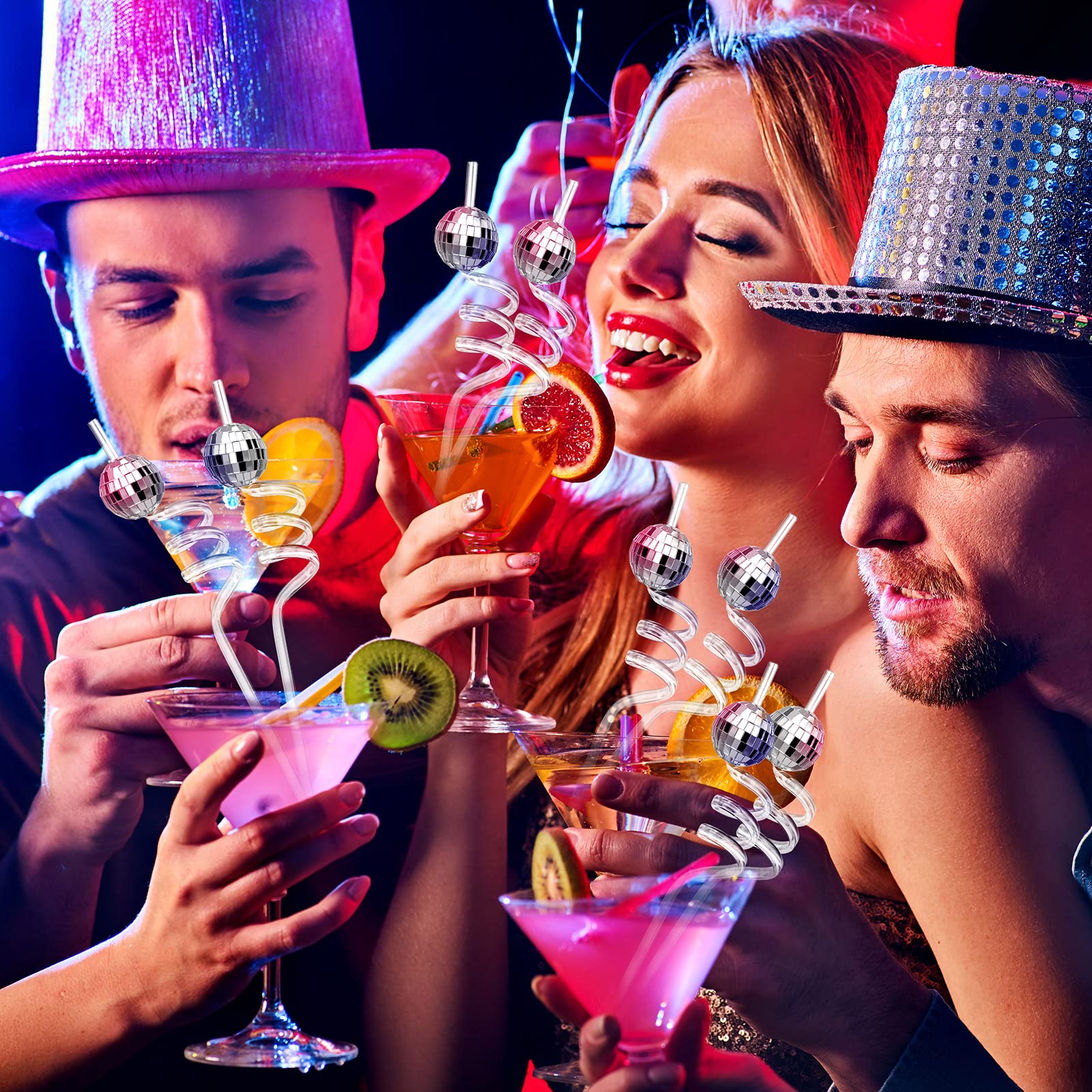 Conjunto CHENGU de pajitas con 40 bolas disco para fiestas.