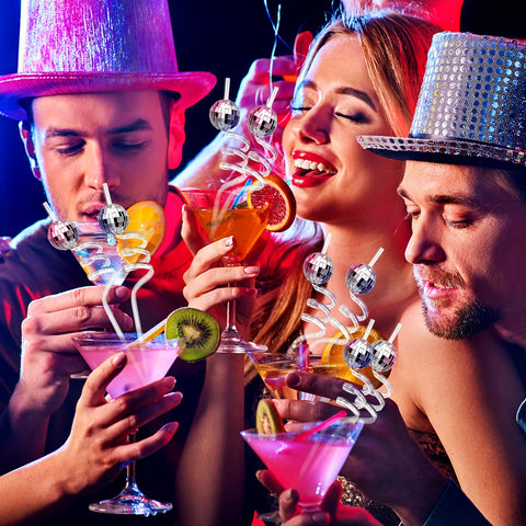 Conjunto CHENGU de pajitas con 40 bolas disco para fiestas.