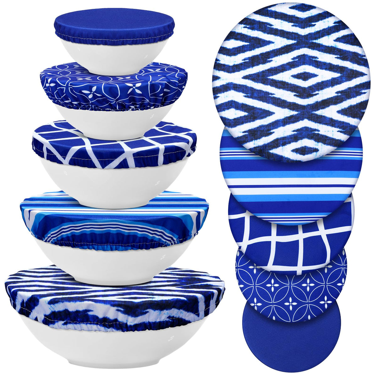 CHENGU cubiertas elásticas para bol, 10 piezas, 4–12 pulgadas, reutilizables