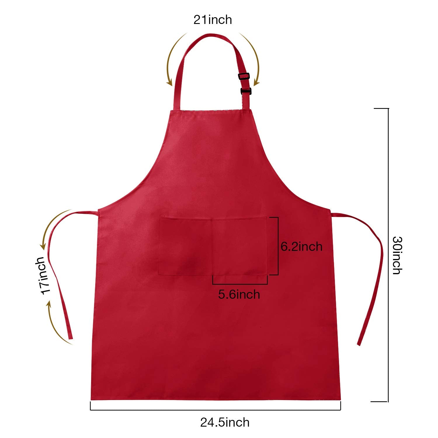 Delantal CHENGU con cuello ajustable para un ajuste cómodo durante largas horas.