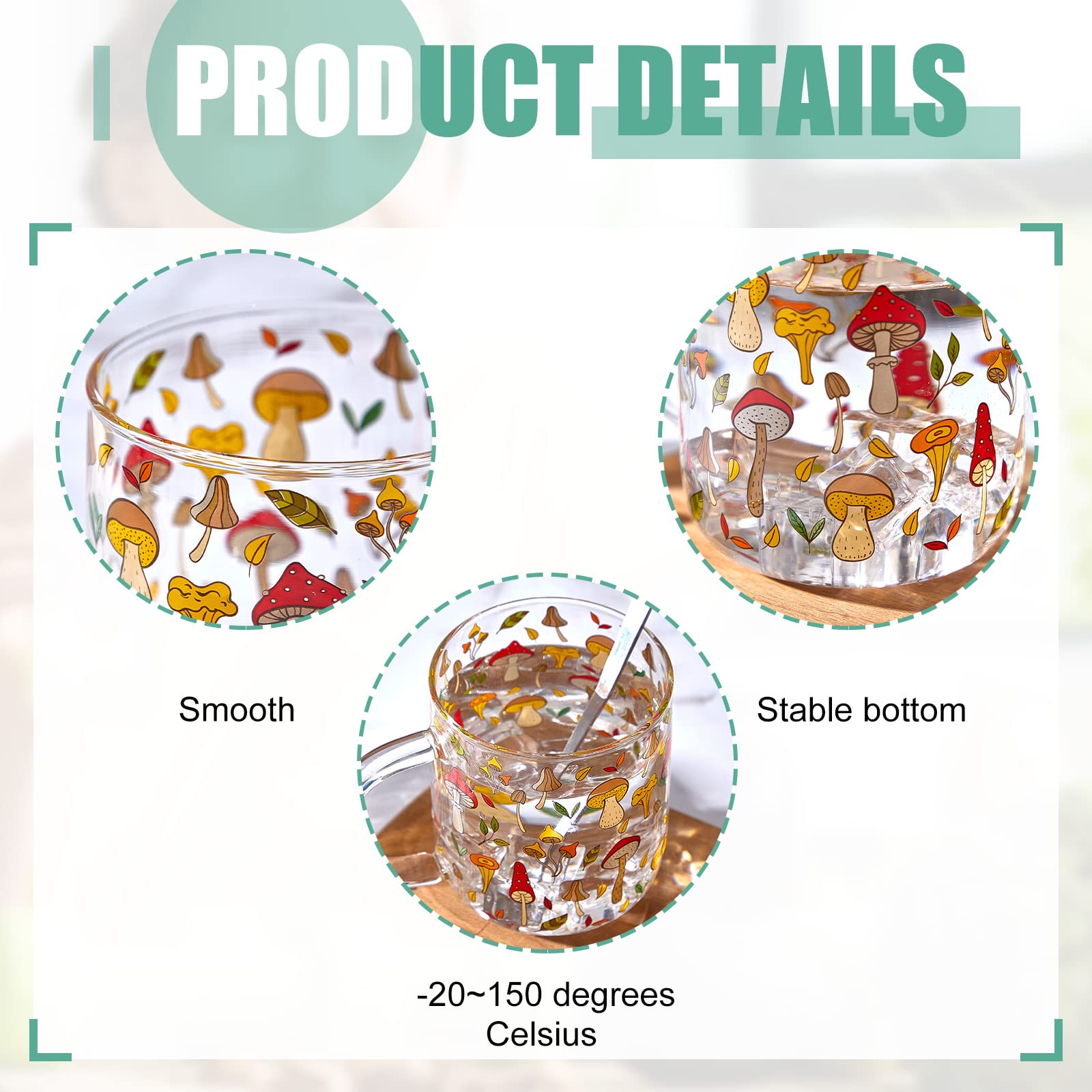 CHENGU Detalles de tamaño y capacidad 15oz para porciones.