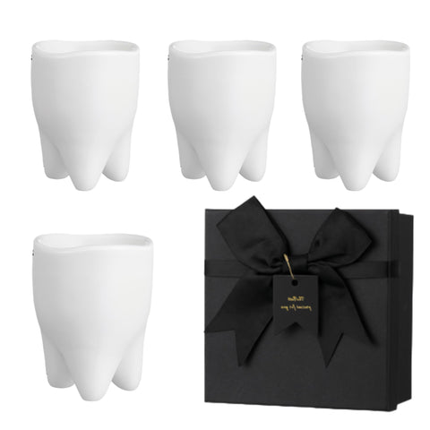 CHENGU diente shot cerámico alto 8 cm, ideal como regalo divertido y colección dental.