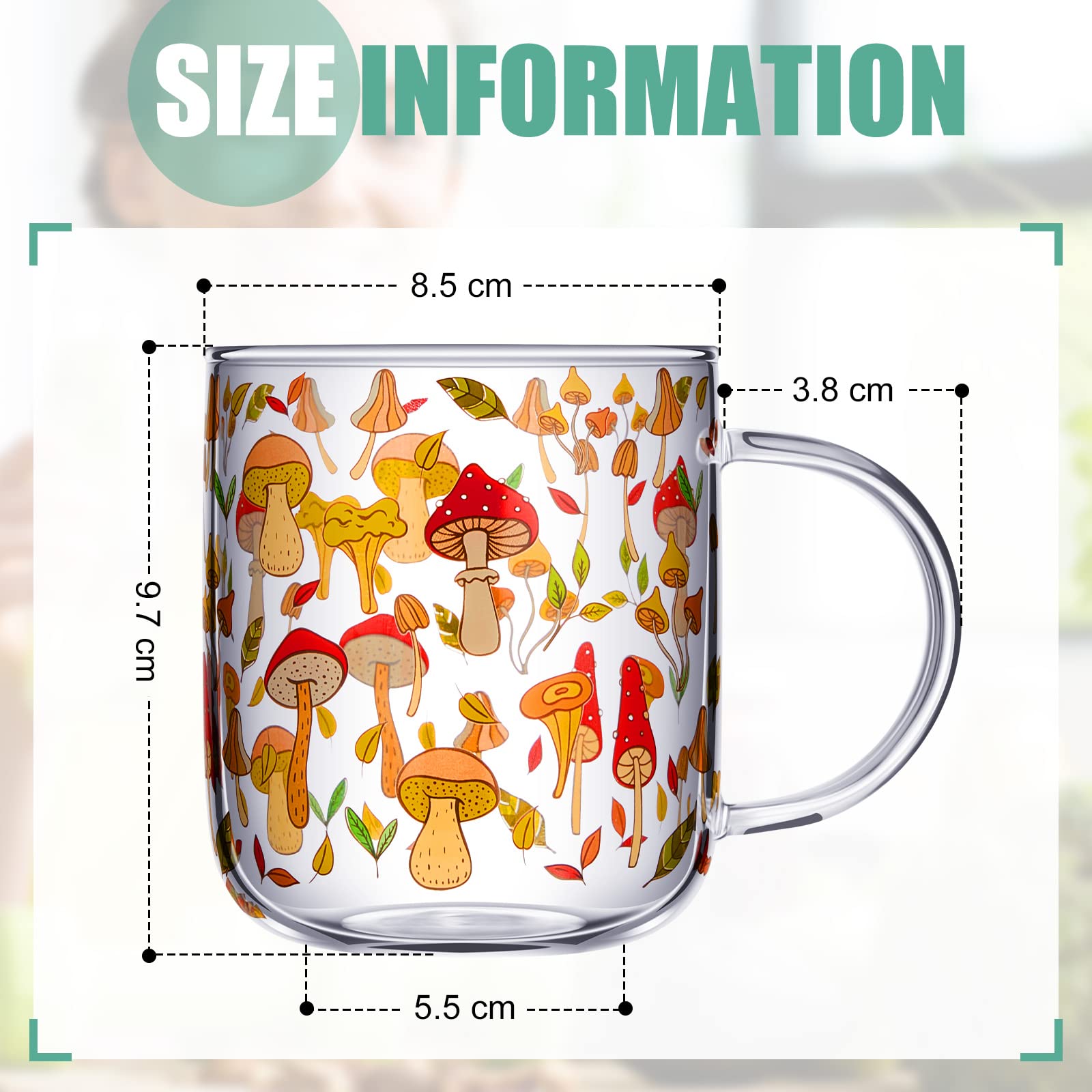 CHENGU Taza hongo con diseños coloridos añade encanto diario.