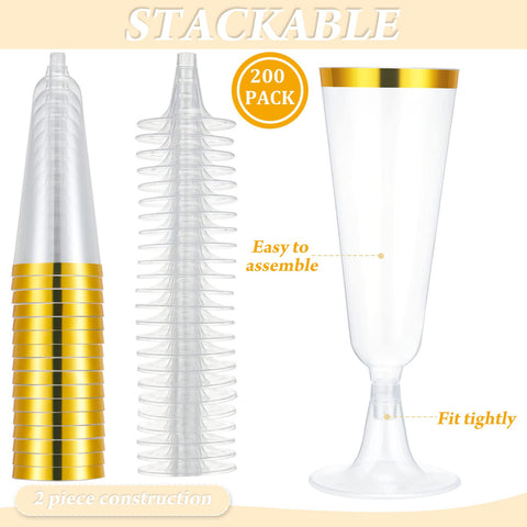 Diseño de dos piezas CHENGU, copa de champán ergonómica y fácil de montar.