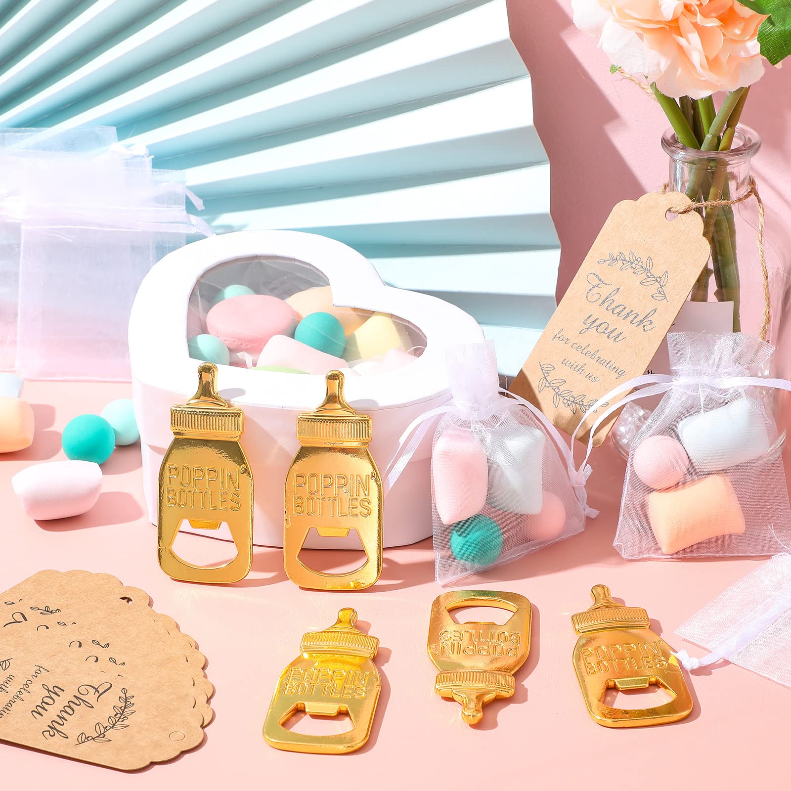 CHENGU etiquetas de agradecimiento doradas para personalizar regalos.