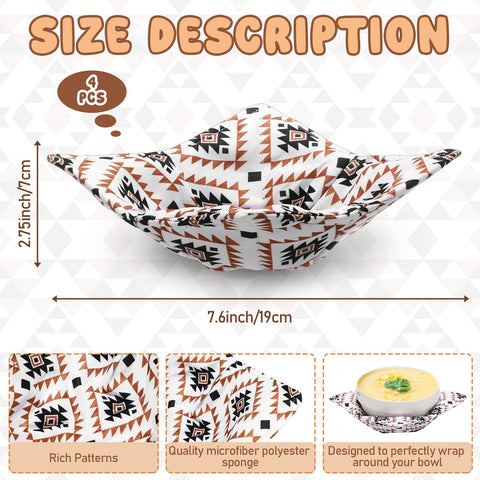 CHENGU funda para cuenco microondas con patrón azteca, añade estilo y seguridad