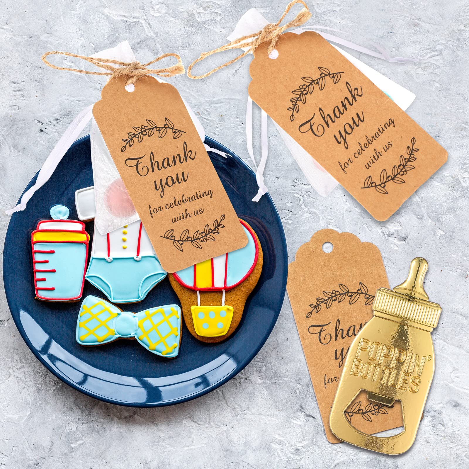 CHENGU kit regalo bebé shower dorado para eventos completos.
