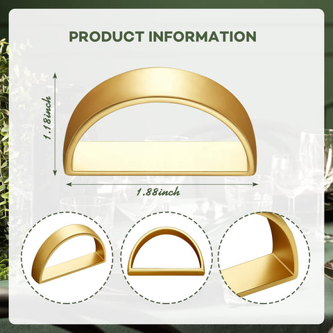 CHENGU servilletero semicircular oro mate detalle de acabado refinado