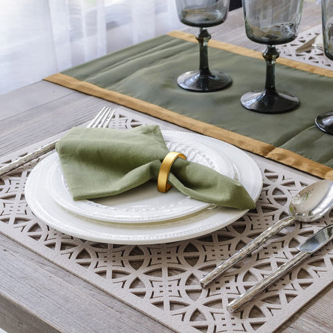 CHENGU servilletero semicircular oro mate empaque para almacenamiento