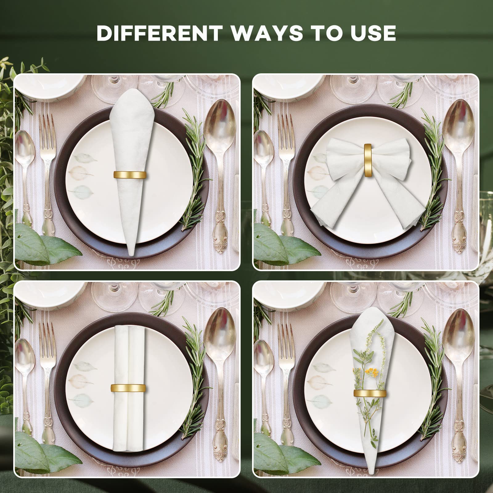 CHENGU servilletero semicircular oro mate fácil limpieza tras la cena