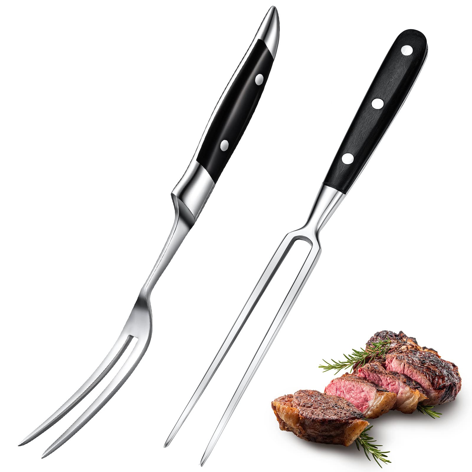 CHENGU tenedor para carne de 12 pulgadas en acero inoxidable, ideal para asar.
