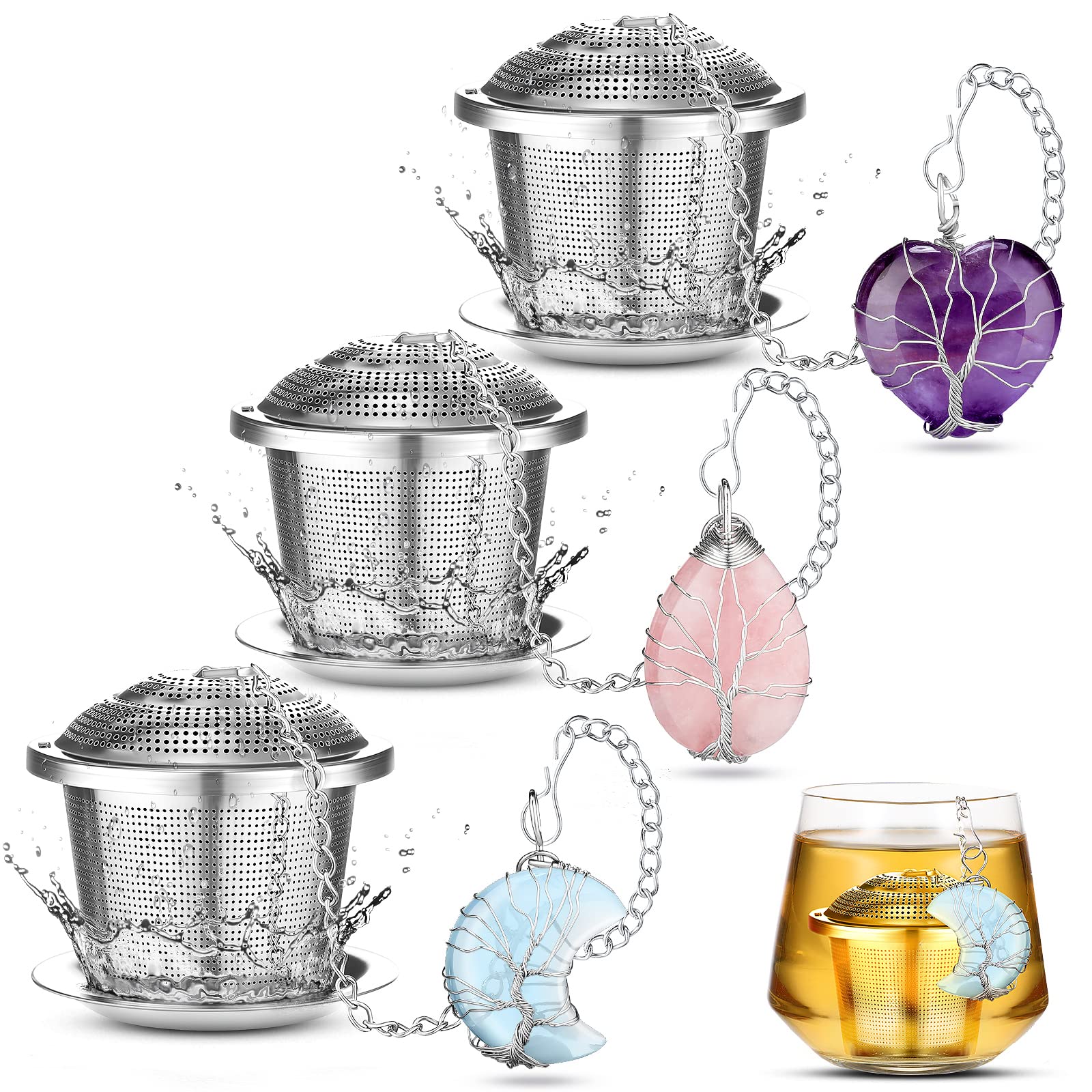CHENGU: conjunto de tres infusores inox para infusión limpia.