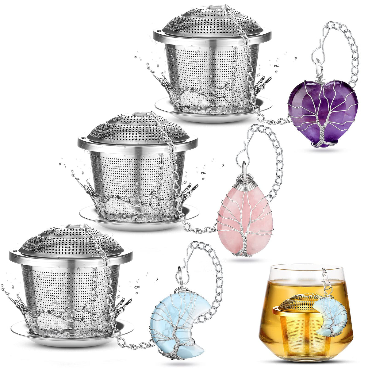 CHENGU: conjunto de tres infusores inox para infusión limpia.