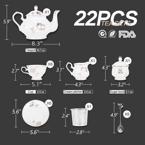 CHENP.HMC tazas de porcelana 160 ml, seis unidades para infusiones diarias
