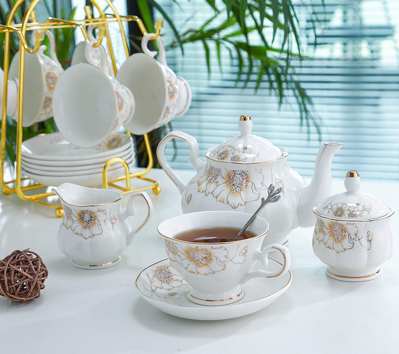 CHENP.HMC Tazas de porcelana para disfrutar té o café con estilo