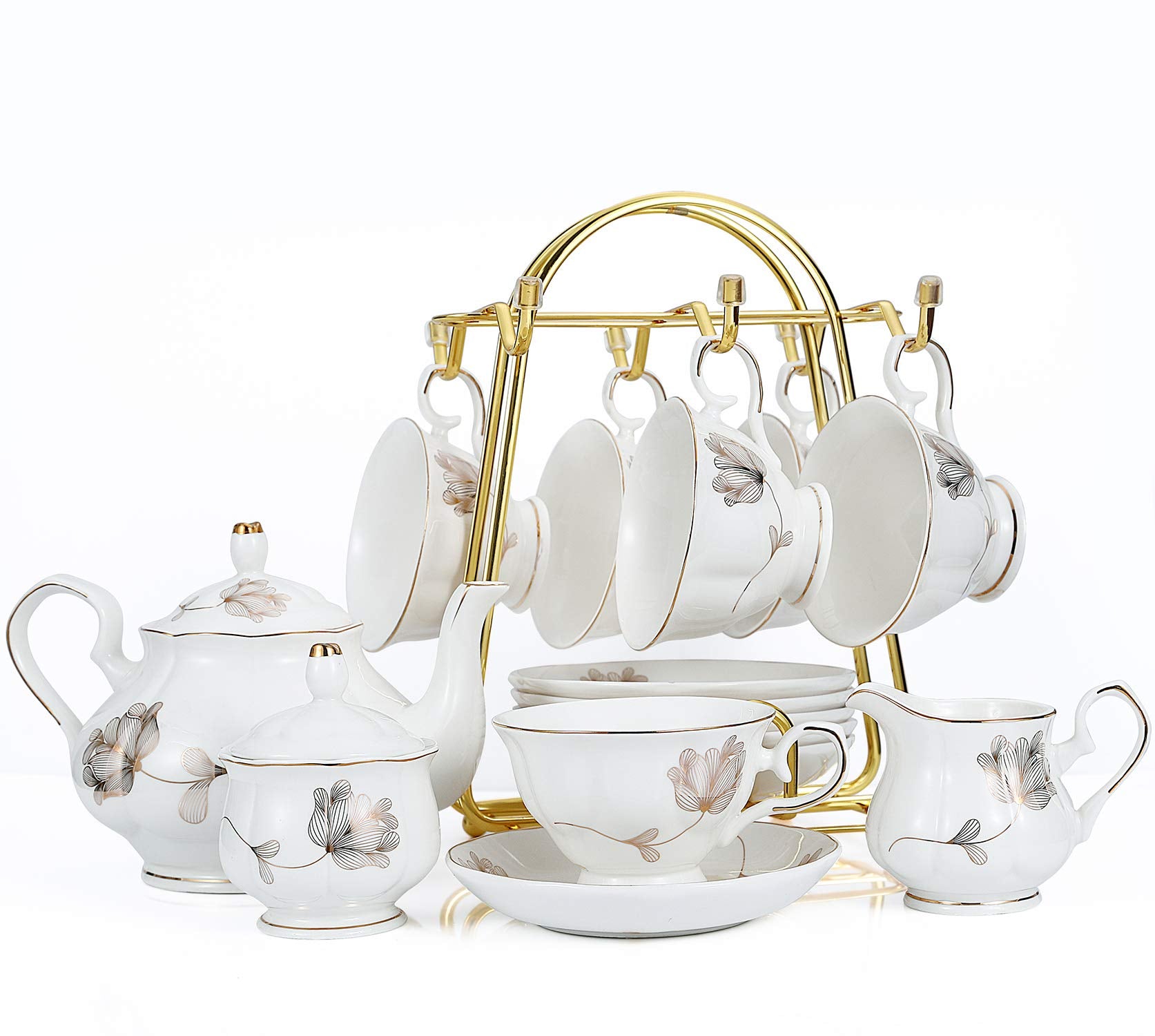 CHENP.HMC tetera de porcelana 900 ml para servir té o café con elegancia