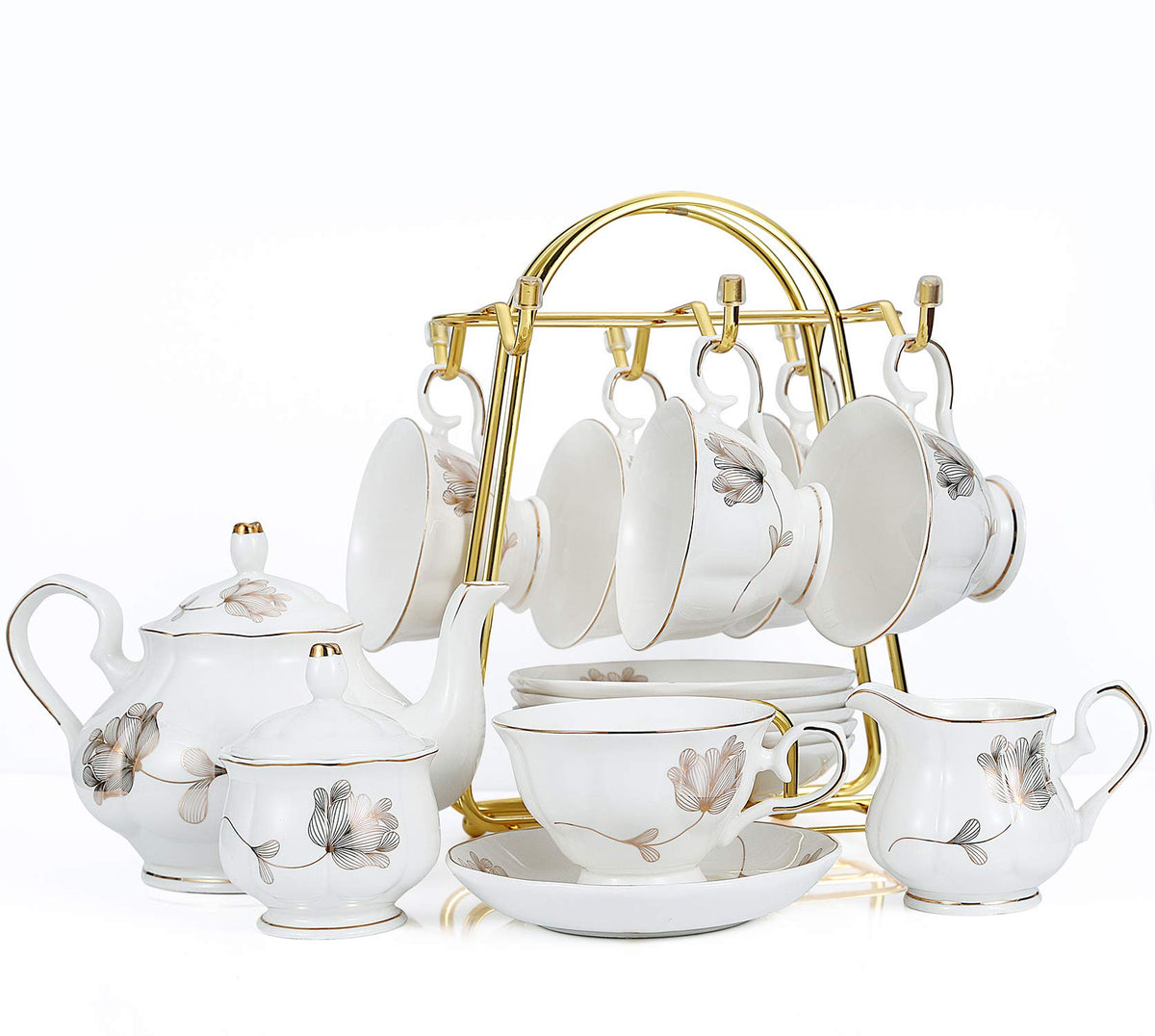 CHENP.HMC tetera de porcelana 900 ml para servir té o café con elegancia