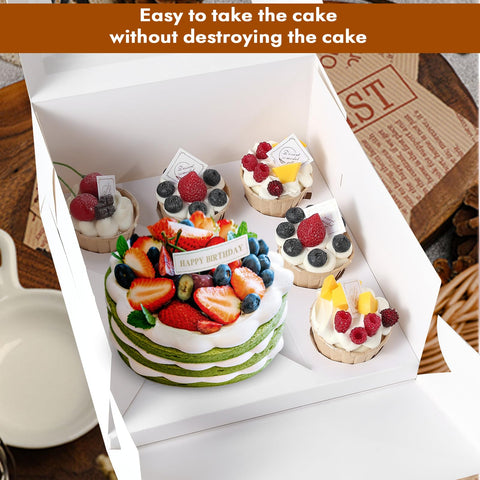 Caja CHENZEM blanca, duradera y reciclable para postres.