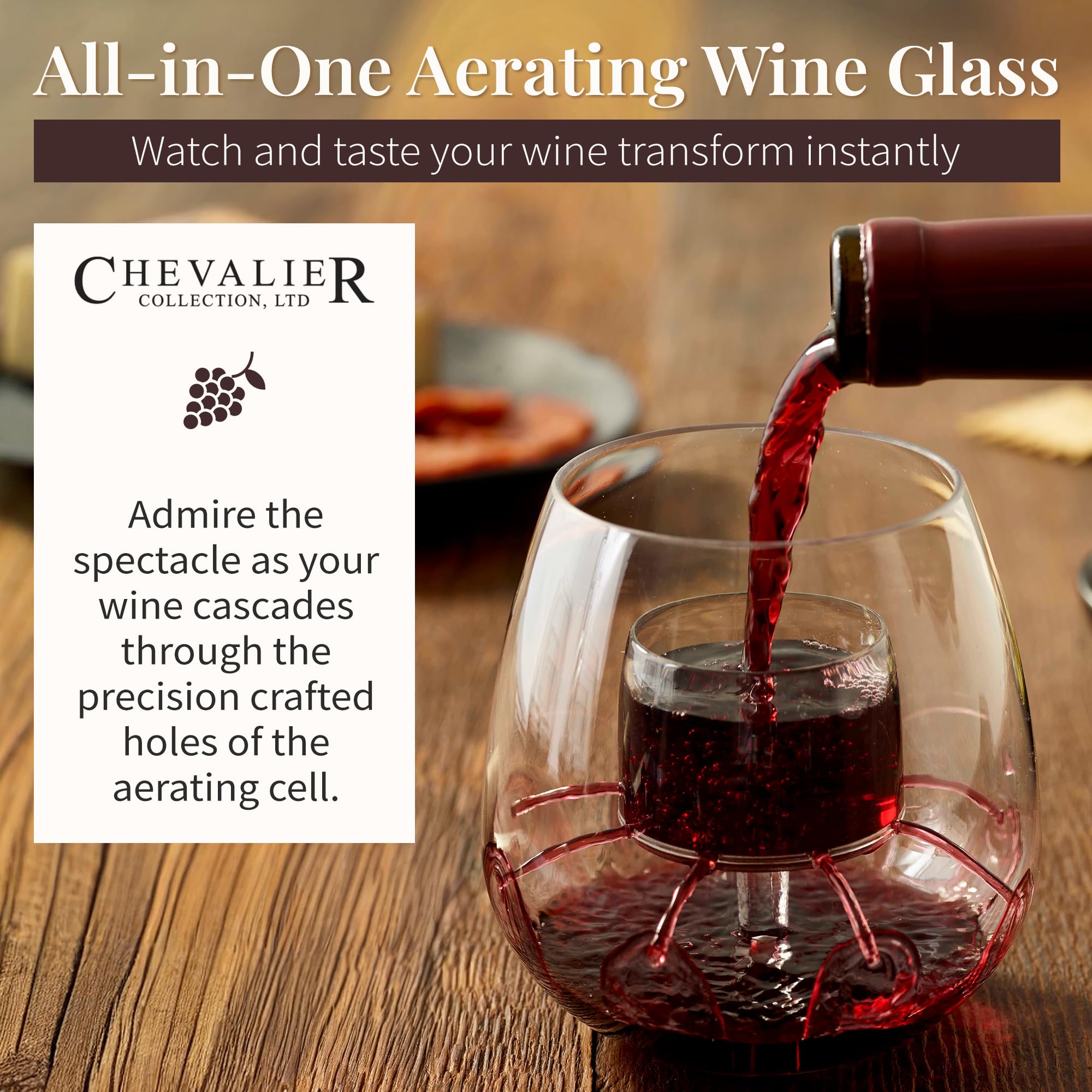 Chevalier Collection diseño sin tallo, elegante y compacto para almacenamiento.