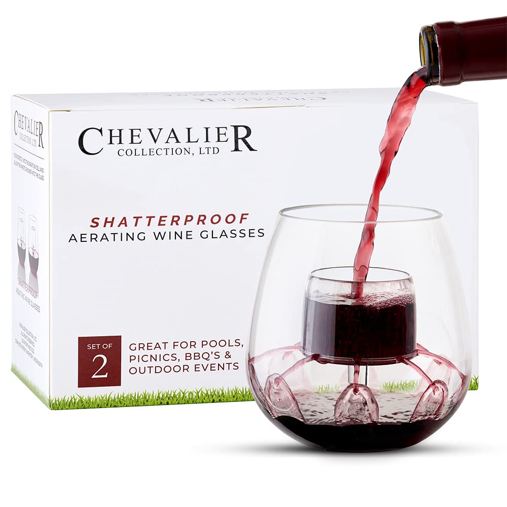 Chevalier Collection vaso de vino aireado; aeración integrada para exterior.