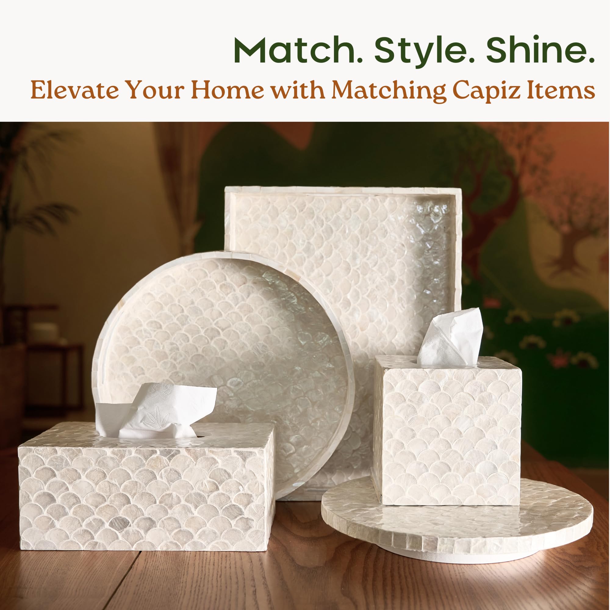 Chi An Home Lazy Susan arte capiz hecho a mano